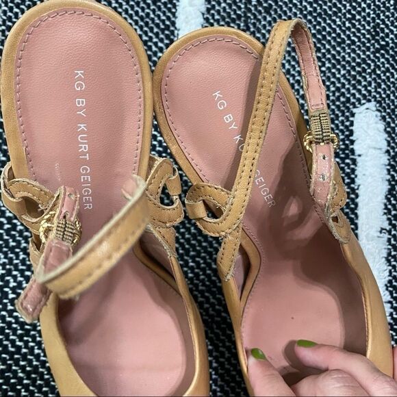 KG by Kurt Geiger Wood Round Toe Sling Back Stiletto Heels SIZE 8 - Picture 5 of 9